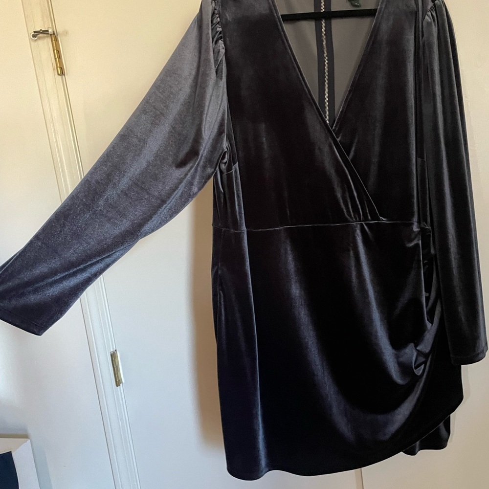 Wild fable velvet dress, blue/gray, 3X